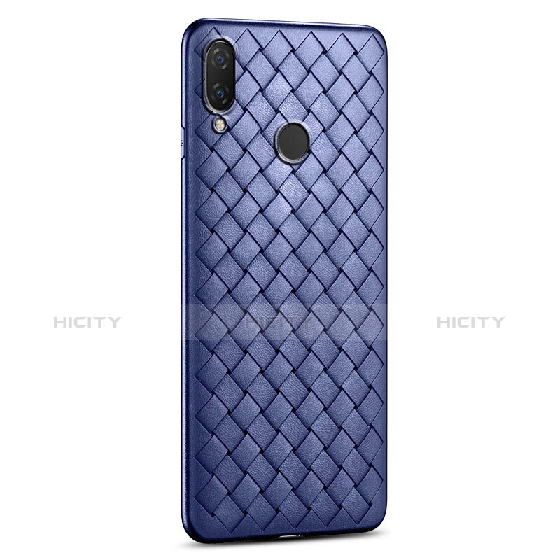 Silikon Hülle Handyhülle Gummi Schutzhülle Leder Tasche S01 für Huawei P Smart (2019) Blau Plus