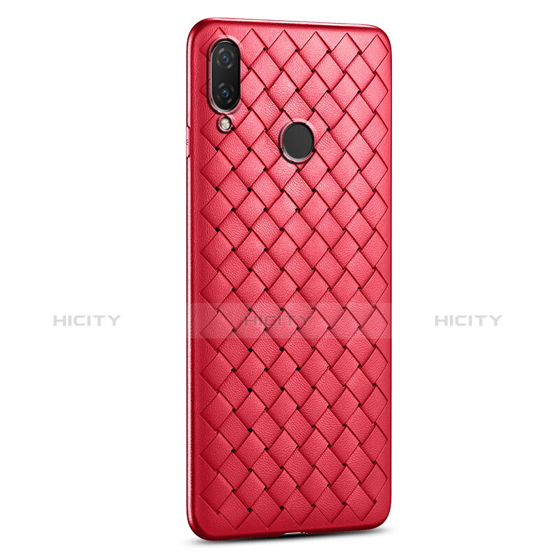 Silikon Hülle Handyhülle Gummi Schutzhülle Leder Tasche S01 für Huawei P Smart (2019) Rot Plus