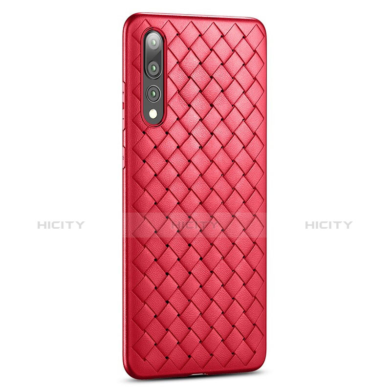 Silikon Hülle Handyhülle Gummi Schutzhülle Leder Tasche S01 für Huawei P20 Pro Rot Plus