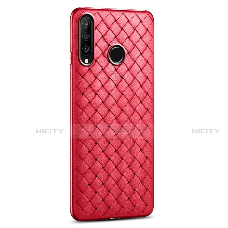 Silikon Hülle Handyhülle Gummi Schutzhülle Leder Tasche S01 für Huawei P30 Lite New Edition Rot