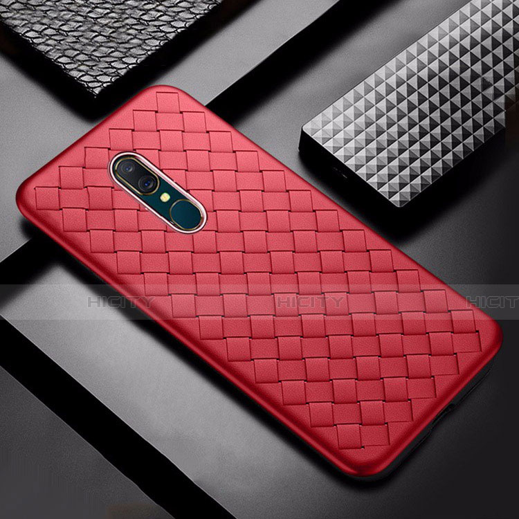 Silikon Hülle Handyhülle Gummi Schutzhülle Leder Tasche S01 für Oppo A9X Rot Plus