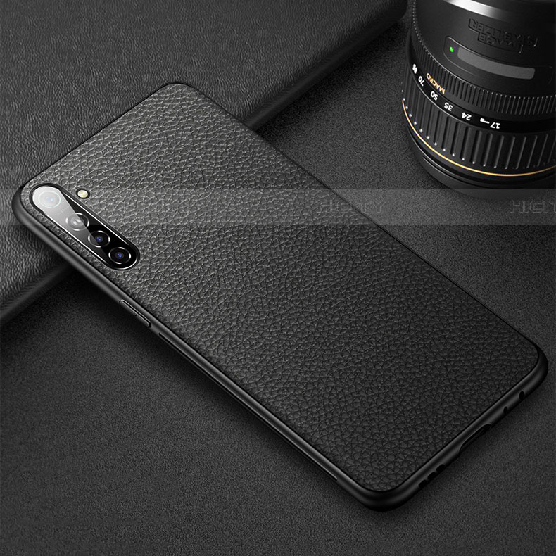 Silikon Hülle Handyhülle Gummi Schutzhülle Leder Tasche S01 für Oppo K5 Schwarz