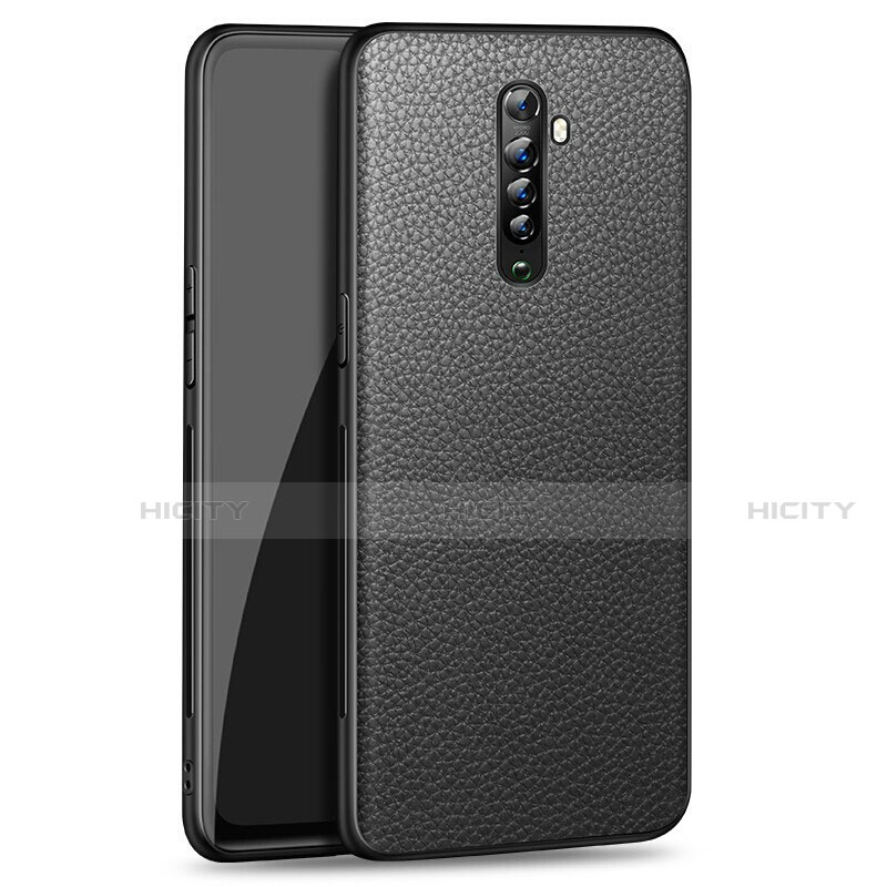 Silikon Hülle Handyhülle Gummi Schutzhülle Leder Tasche S01 für Oppo Reno2 Schwarz Plus