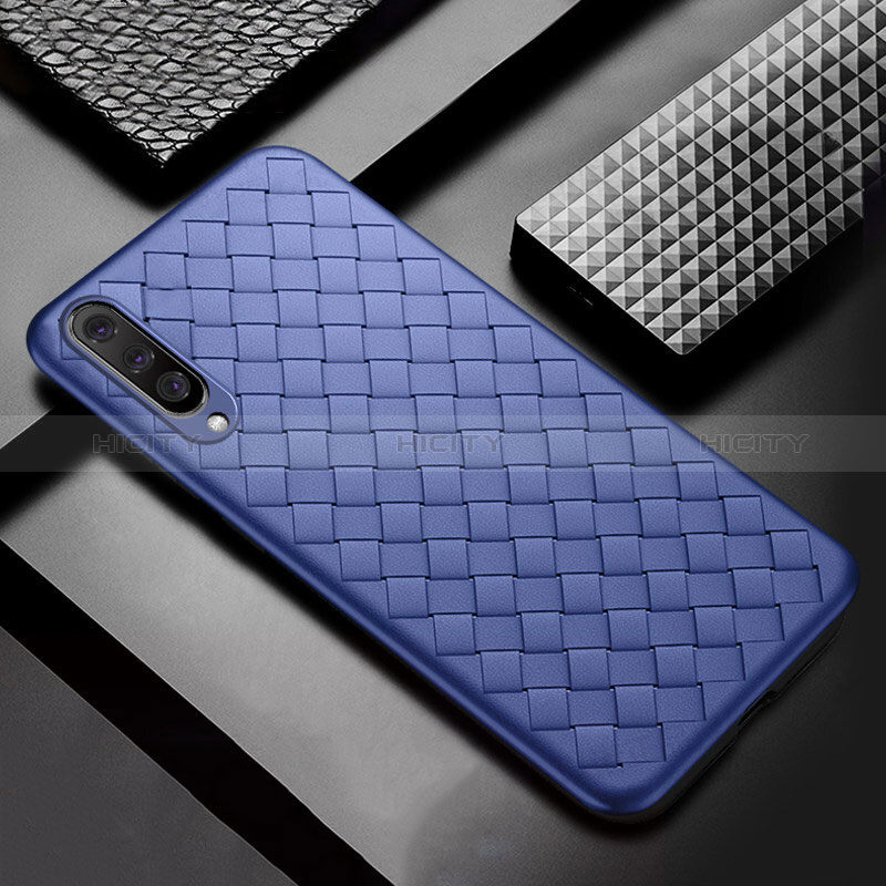 Silikon Hülle Handyhülle Gummi Schutzhülle Leder Tasche S01 für Samsung Galaxy A50S Blau