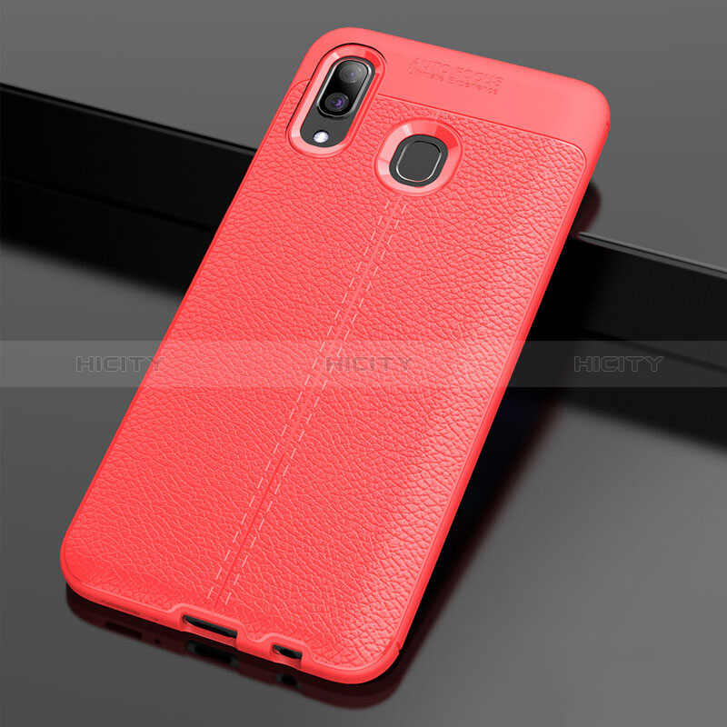 Silikon Hülle Handyhülle Gummi Schutzhülle Leder Tasche S01 für Samsung Galaxy M10S Rot