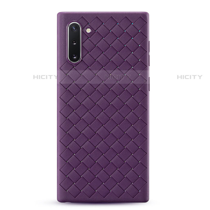 Silikon Hülle Handyhülle Gummi Schutzhülle Leder Tasche S01 für Samsung Galaxy Note 10 5G Violett Plus