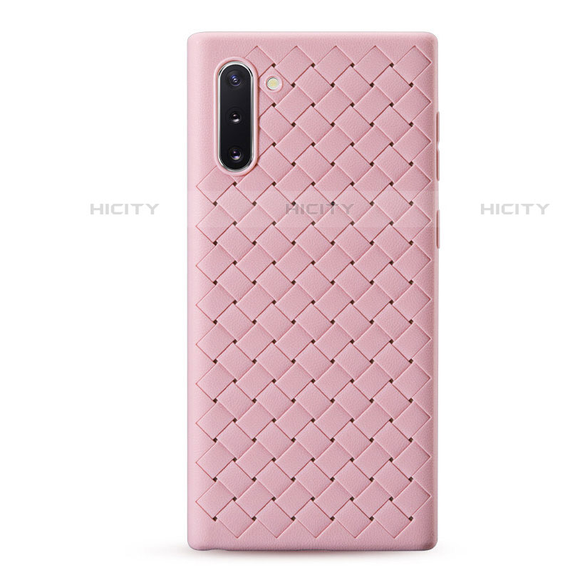 Silikon Hülle Handyhülle Gummi Schutzhülle Leder Tasche S01 für Samsung Galaxy Note 10 Rosegold