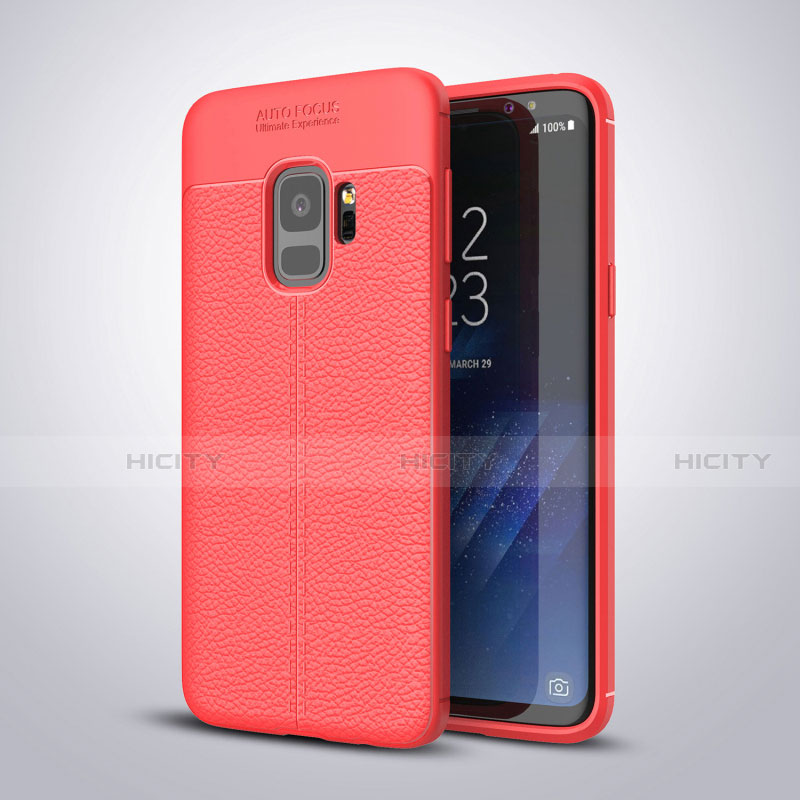 Silikon Hülle Handyhülle Gummi Schutzhülle Leder Tasche S01 für Samsung Galaxy S9 Rot