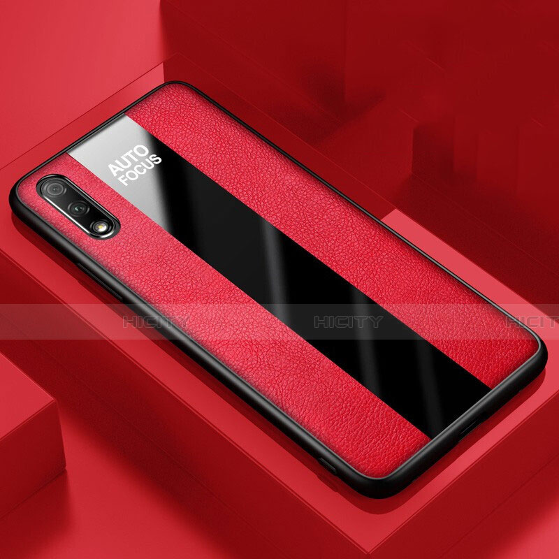 Silikon Hülle Handyhülle Gummi Schutzhülle Leder Tasche S02 für Huawei P Smart Z (2019) Rot Plus