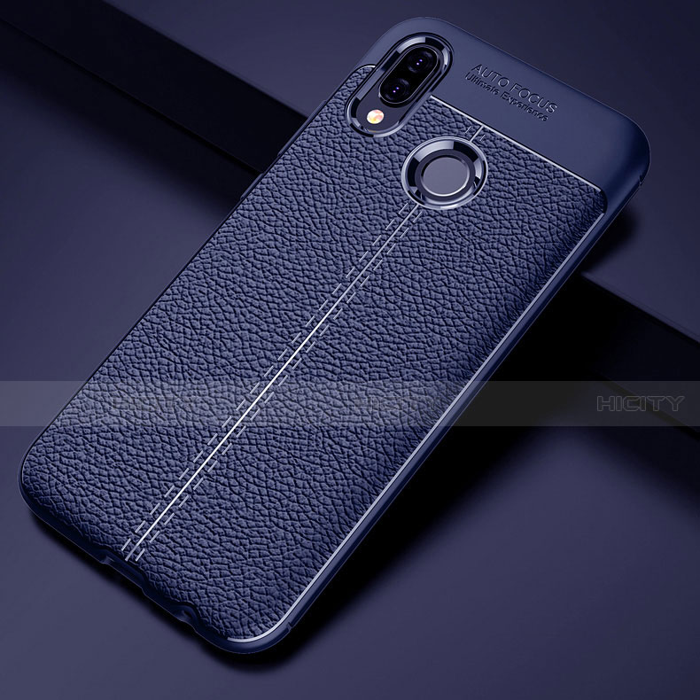 Silikon Hülle Handyhülle Gummi Schutzhülle Leder Tasche S02 für Huawei P20 Lite Blau