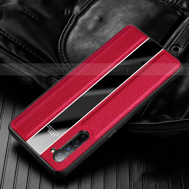 Silikon Hülle Handyhülle Gummi Schutzhülle Leder Tasche S02 für Oppo Find X2 Lite Rot