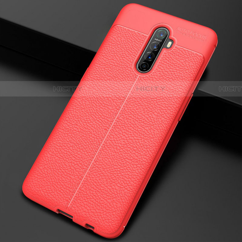 Silikon Hülle Handyhülle Gummi Schutzhülle Leder Tasche S02 für Oppo Reno Ace Rot