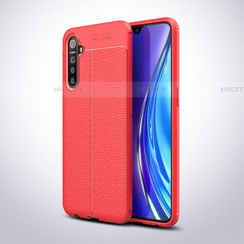 Silikon Hülle Handyhülle Gummi Schutzhülle Leder Tasche S02 für Realme XT Rot Plus