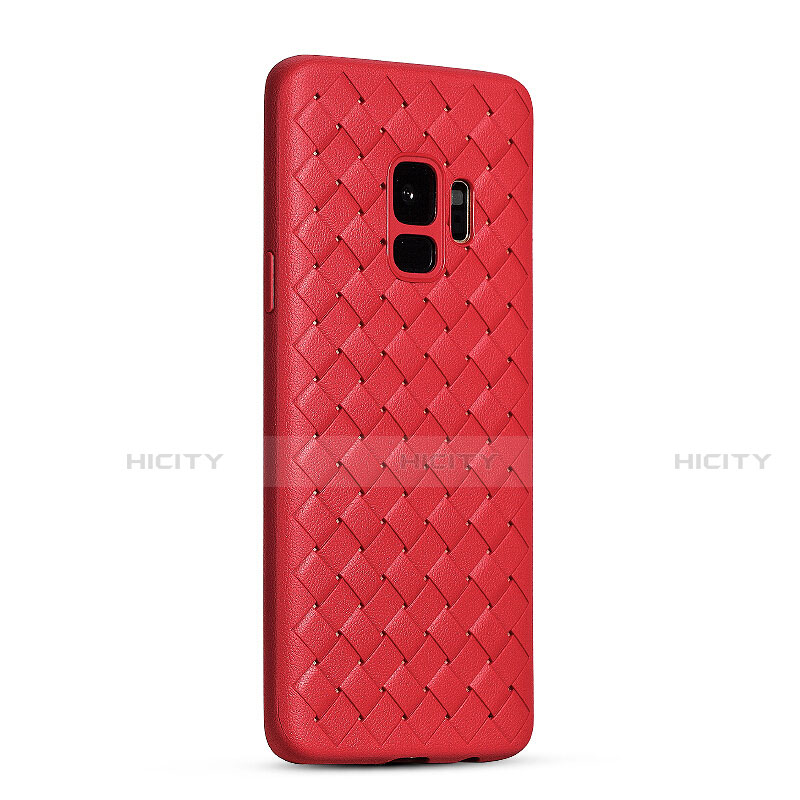 Silikon Hülle Handyhülle Gummi Schutzhülle Leder Tasche S02 für Samsung Galaxy S9 Rot