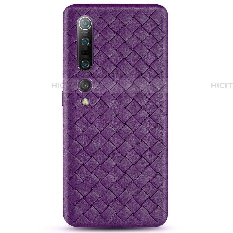 Silikon Hülle Handyhülle Gummi Schutzhülle Leder Tasche S02 für Xiaomi Mi 10 Pro Violett