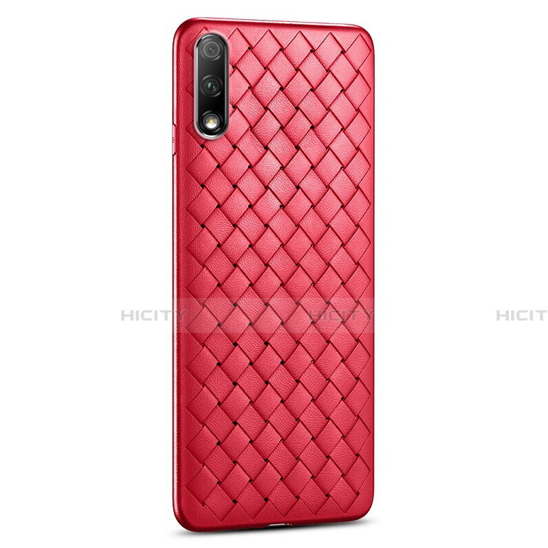 Silikon Hülle Handyhülle Gummi Schutzhülle Leder Tasche S03 für Huawei P Smart Z (2019) Rot Plus