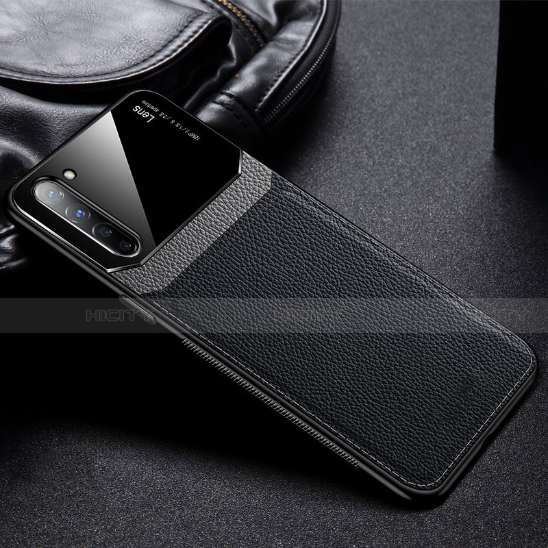 Silikon Hülle Handyhülle Gummi Schutzhülle Leder Tasche S03 für Oppo F15 Schwarz