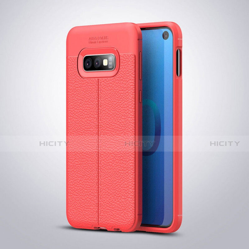 Silikon Hülle Handyhülle Gummi Schutzhülle Leder Tasche S03 für Samsung Galaxy S10e Rot