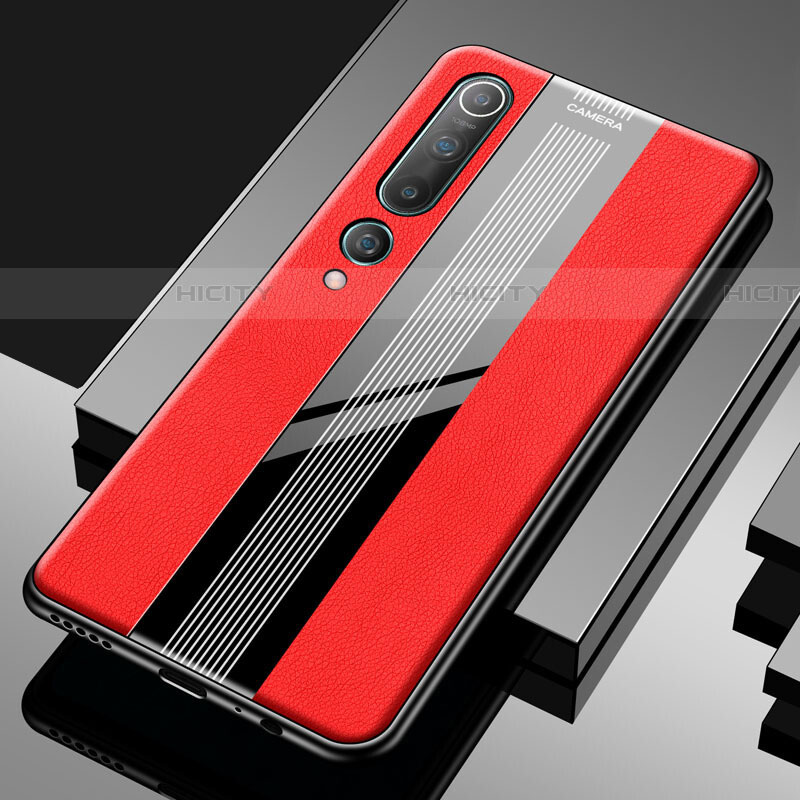 Silikon Hülle Handyhülle Gummi Schutzhülle Leder Tasche S03 für Xiaomi Mi 10 Rot Plus