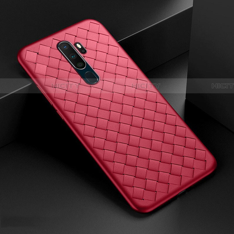 Silikon Hülle Handyhülle Gummi Schutzhülle Leder Tasche S04 für Oppo A11 Rot Plus