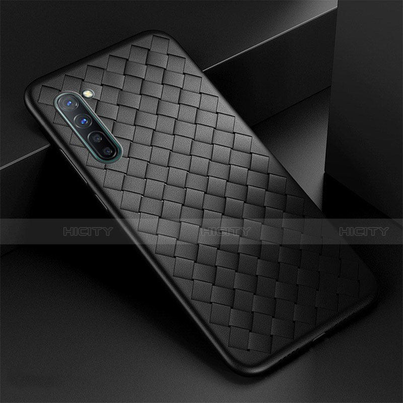 Silikon Hülle Handyhülle Gummi Schutzhülle Leder Tasche S04 für Oppo K7 5G Schwarz