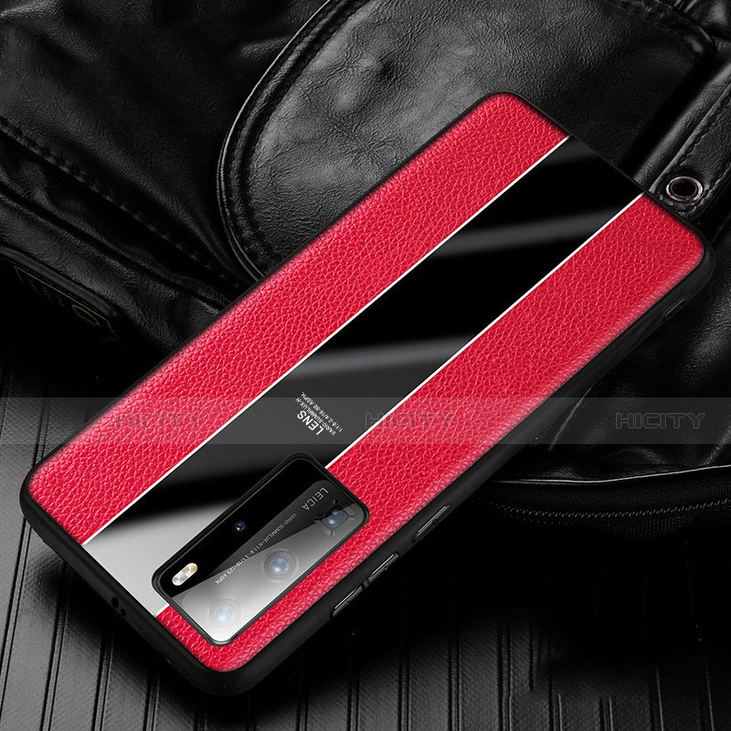 Silikon Hülle Handyhülle Gummi Schutzhülle Leder Tasche S05 für Huawei P40 Pro Rot