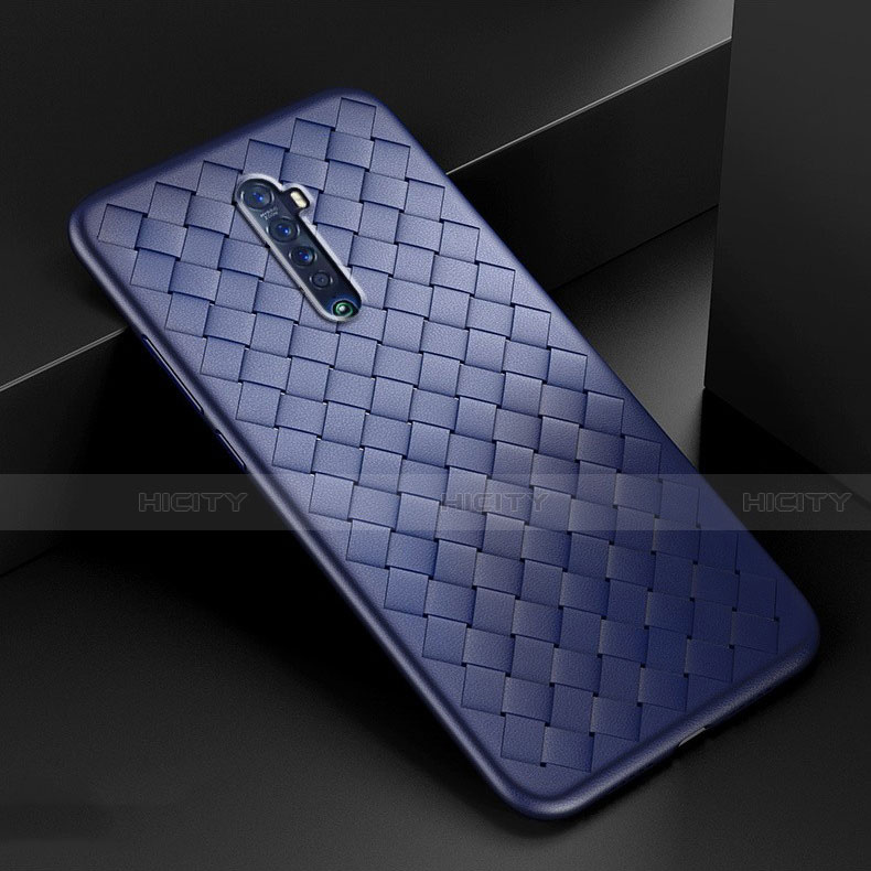 Silikon Hülle Handyhülle Gummi Schutzhülle Leder Tasche S07 für Oppo Reno2 Blau