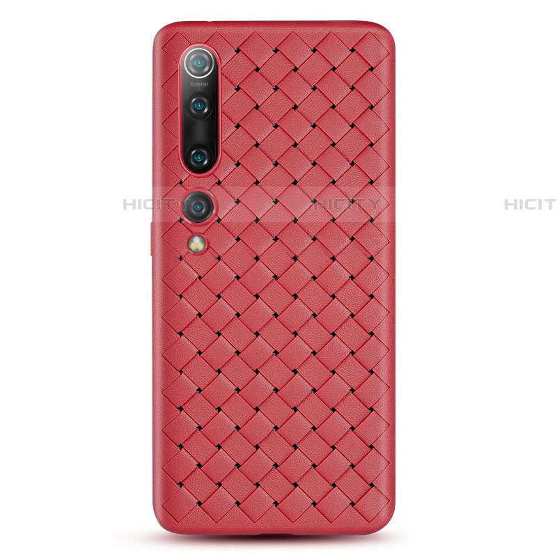 Silikon Hülle Handyhülle Gummi Schutzhülle Leder Tasche S07 für Xiaomi Mi 10 Rot Plus