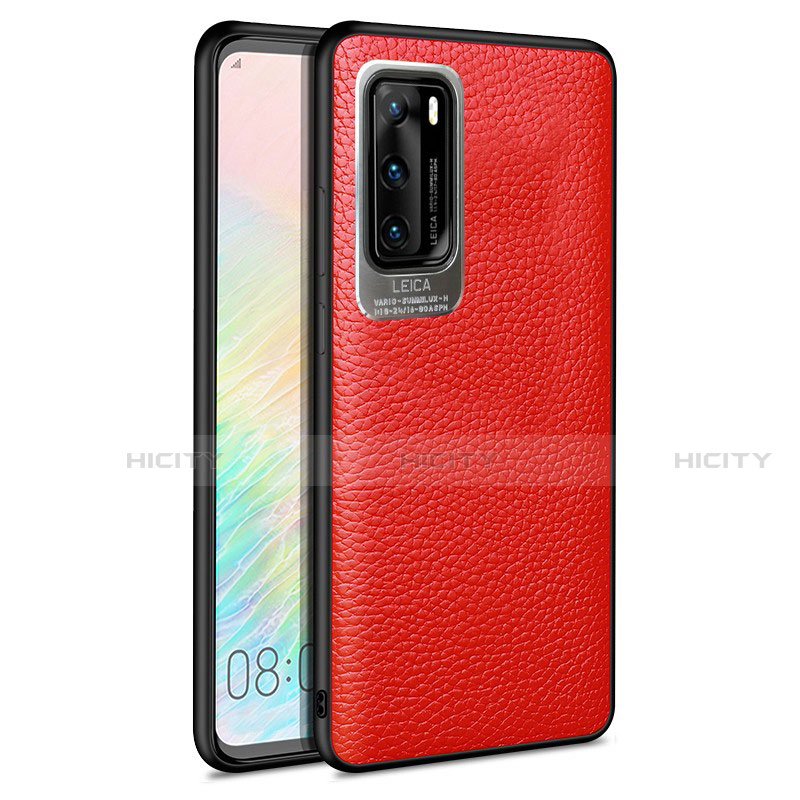 Silikon Hülle Handyhülle Gummi Schutzhülle Leder Tasche S08 für Huawei P40 Rot