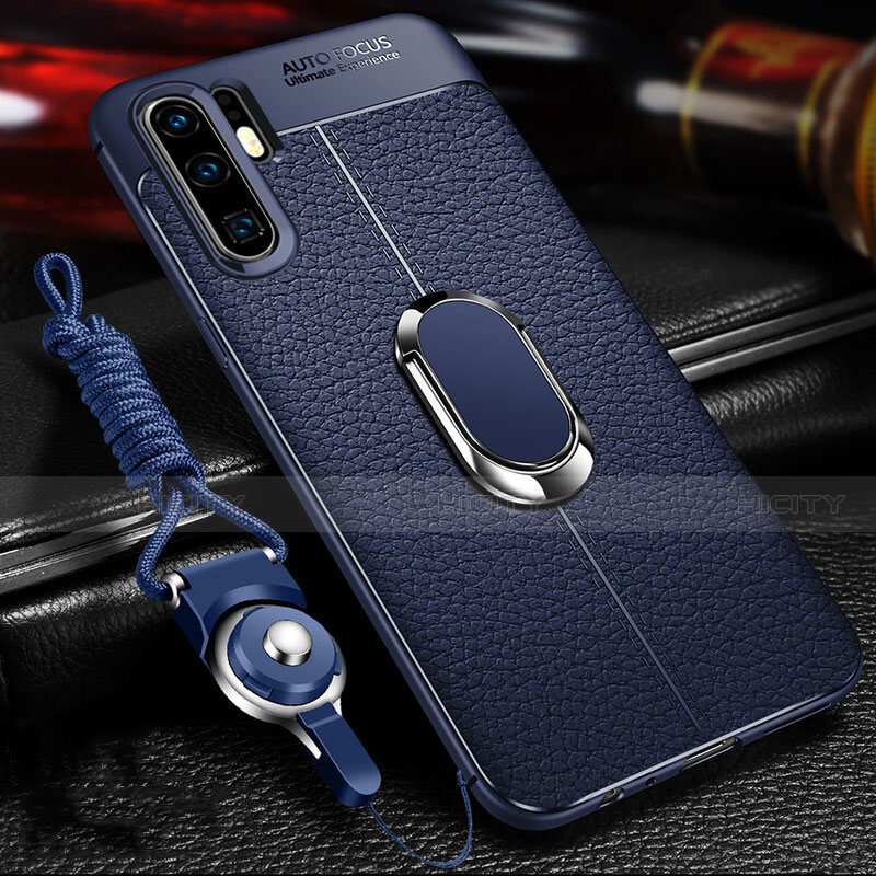 Silikon Hülle Handyhülle Gummi Schutzhülle Leder Tasche Z02 für Huawei P30 Pro New Edition Blau