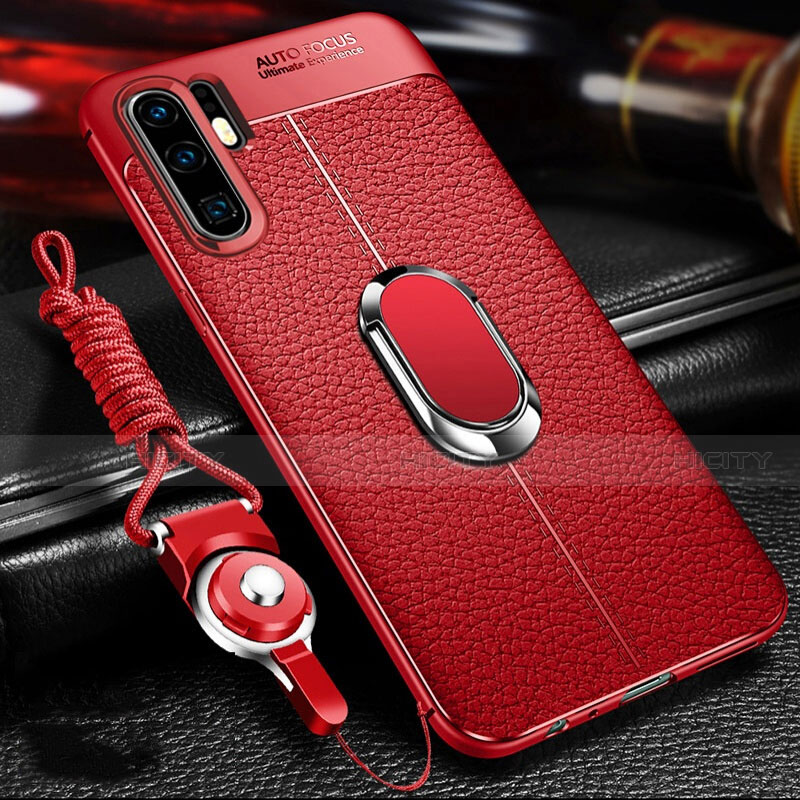 Silikon Hülle Handyhülle Gummi Schutzhülle Leder Tasche Z02 für Huawei P30 Pro New Edition Rot