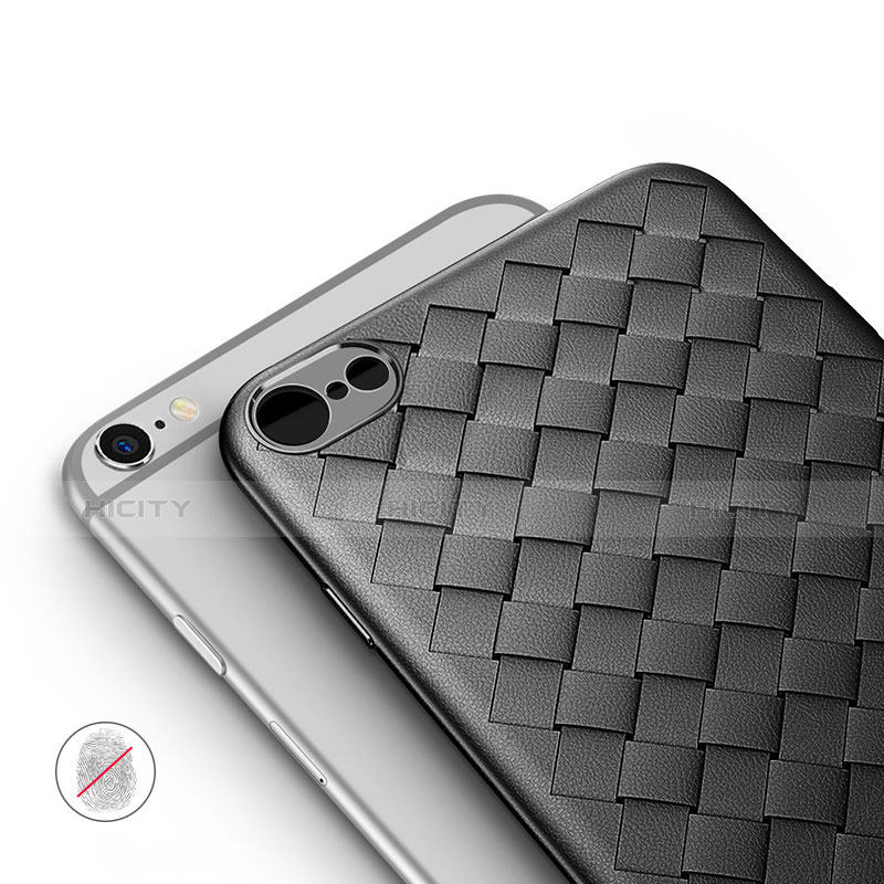 Silikon Hülle Handyhülle Gummi Schutzhülle Leder W02 für Apple iPhone 6 Plus Schwarz