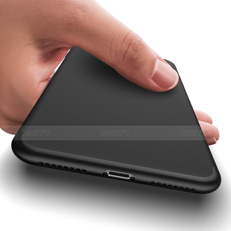 Silikon Hülle Handyhülle Gummi Schutzhülle Loch für Apple iPhone 8 Plus Schwarz groß