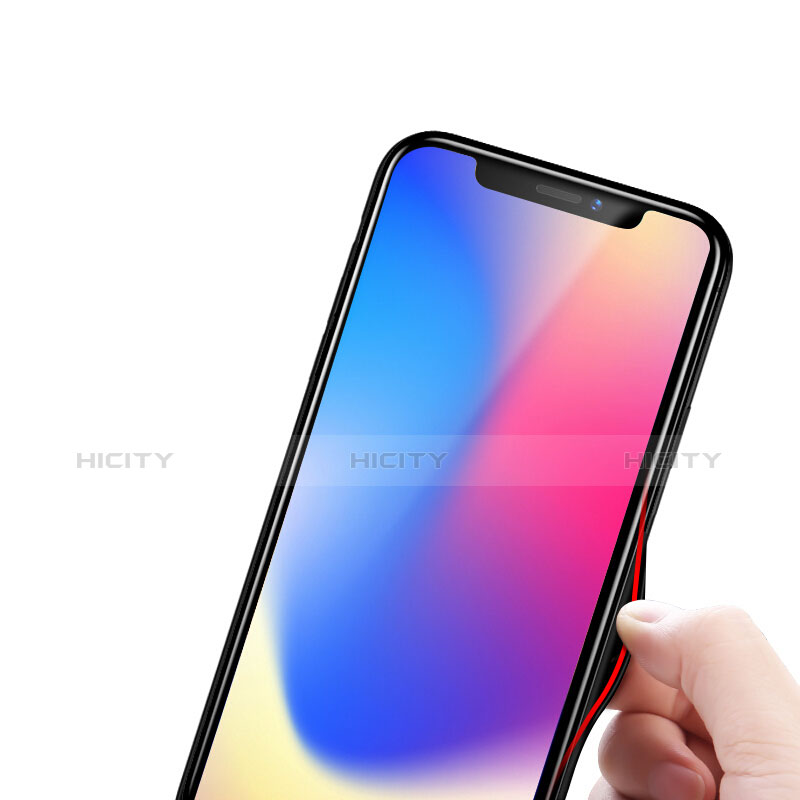 Silikon Hülle Handyhülle Gummi Schutzhülle Marmor Muster für Apple iPhone X Schwarz