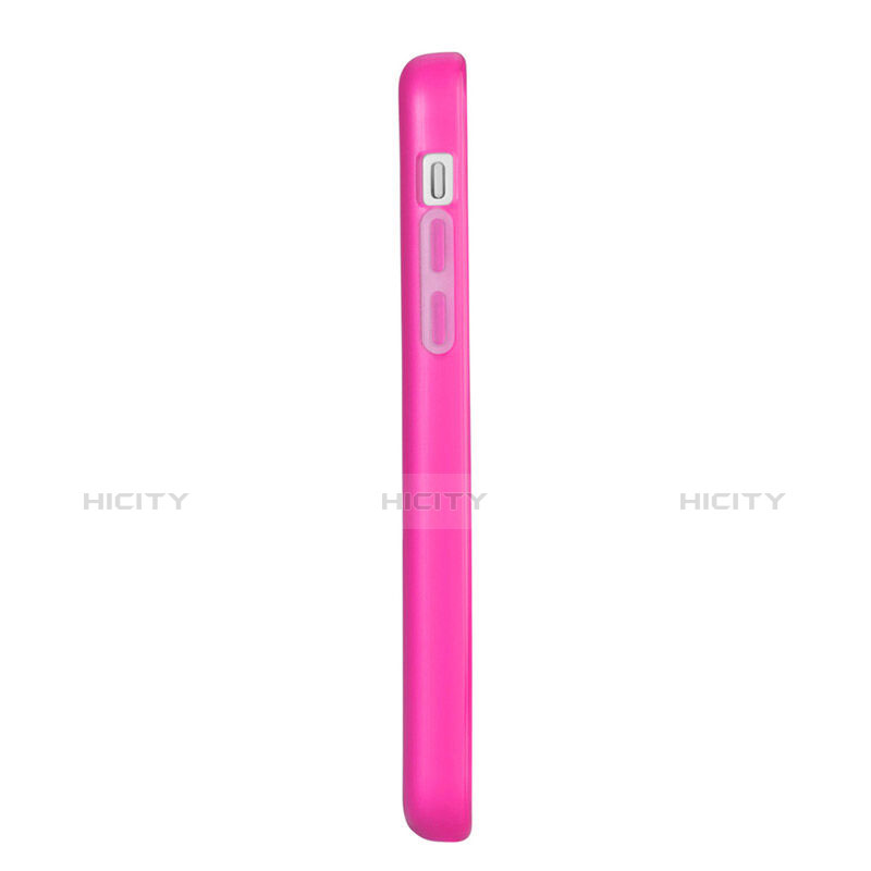 Silikon Hülle Handyhülle Gummi Schutzhülle Matt für Apple iPhone 5C Pink groß