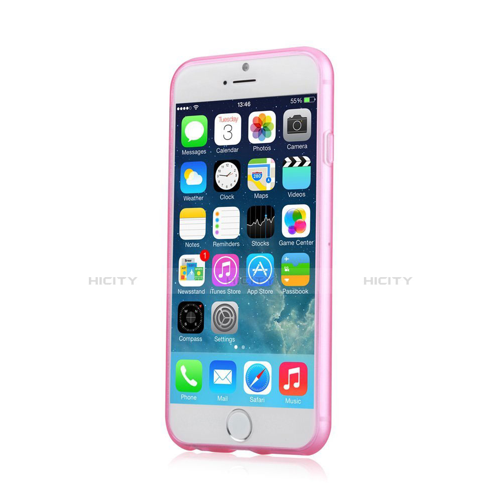 Silikon Hülle Handyhülle Gummi Schutzhülle Matt für Apple iPhone 6 Plus Rosa