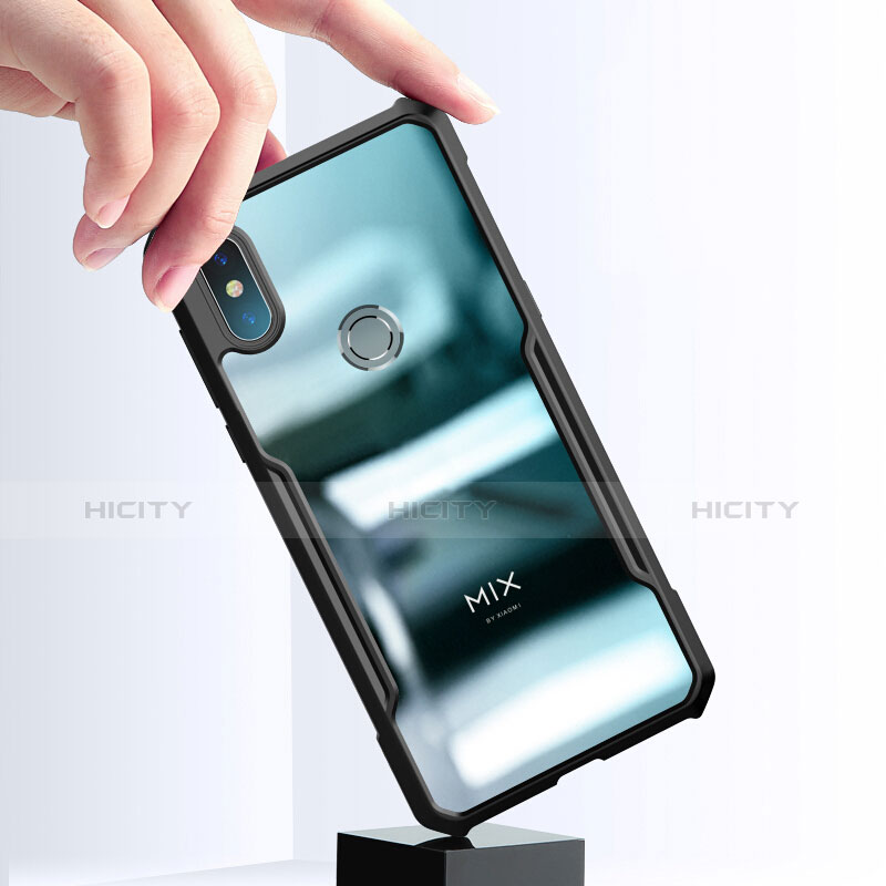 Silikon Hülle Handyhülle Gummi Schutzhülle Spiegel für Xiaomi Mi Mix 3 Schwarz