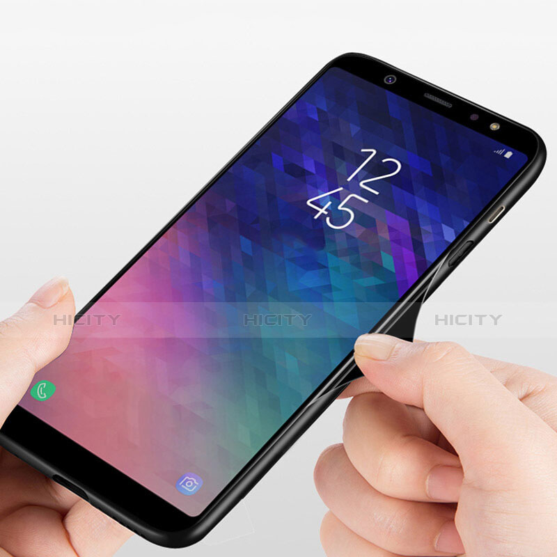 Silikon Hülle Handyhülle Gummi Schutzhülle Spiegel M01 für Samsung Galaxy A8 Star Schwarz