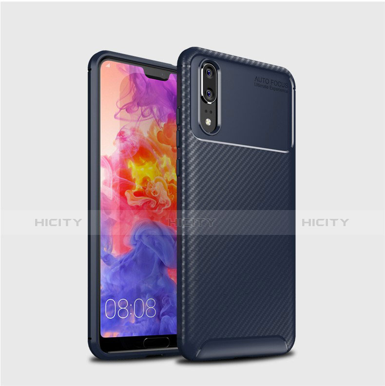 Silikon Hülle Handyhülle Gummi Schutzhülle Tasche Köper für Huawei P20 Blau