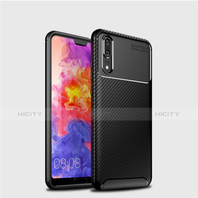 Silikon Hülle Handyhülle Gummi Schutzhülle Tasche Köper für Huawei P20 Schwarz