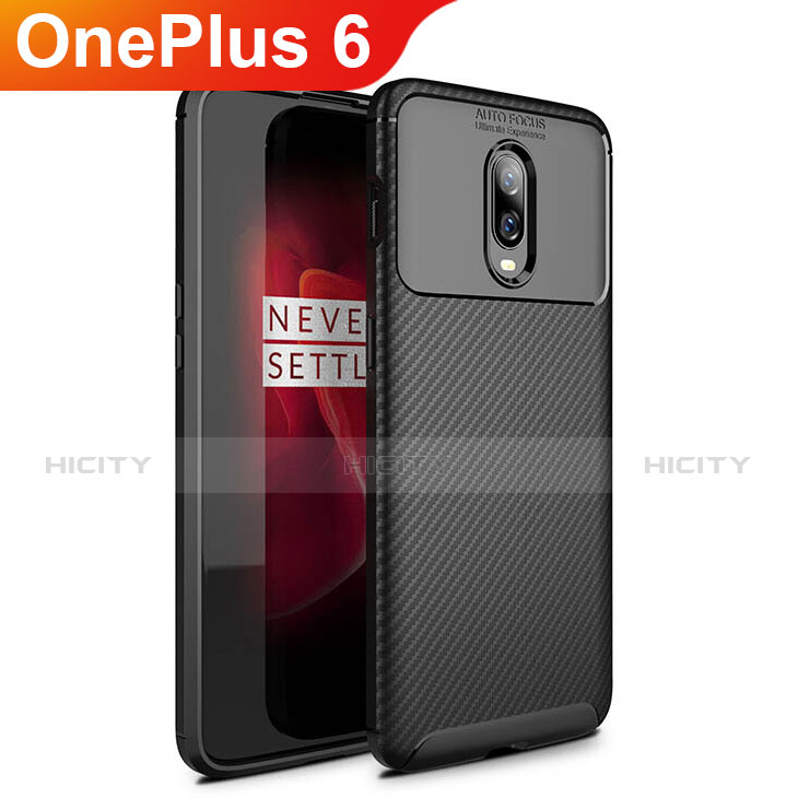 Silikon Hülle Handyhülle Gummi Schutzhülle Tasche Köper für OnePlus 6 Schwarz