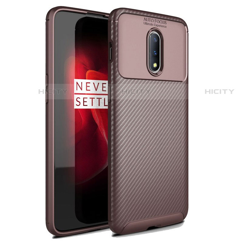 Silikon Hülle Handyhülle Gummi Schutzhülle Tasche Köper für OnePlus 7 Braun Plus