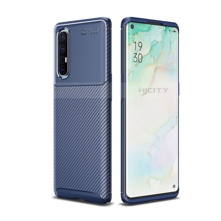 Silikon Hülle Handyhülle Gummi Schutzhülle Tasche Köper für Oppo Reno3 Pro Blau Plus