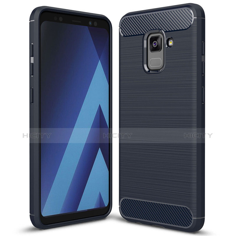 Silikon Hülle Handyhülle Gummi Schutzhülle Tasche Köper für Samsung Galaxy A5 (2018) A530F Blau