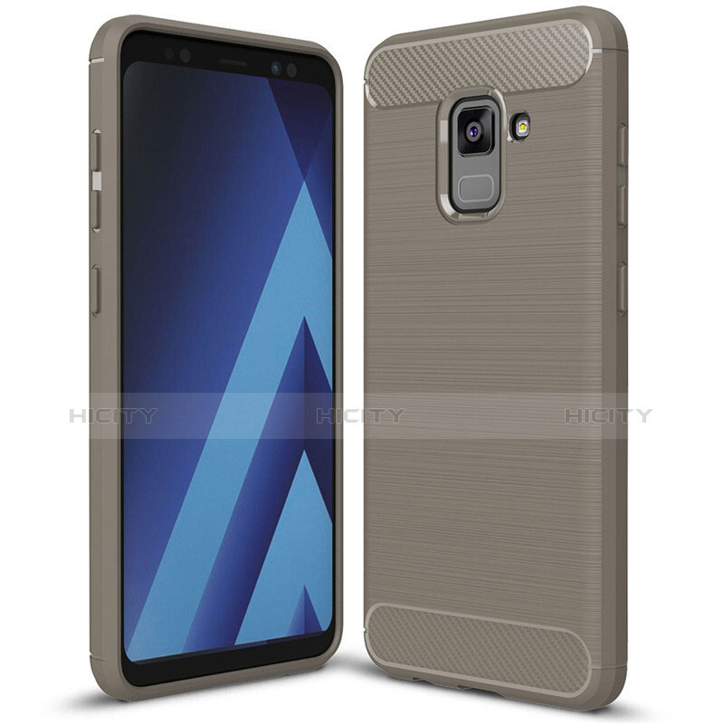 Silikon Hülle Handyhülle Gummi Schutzhülle Tasche Köper für Samsung Galaxy A5 (2018) A530F Grau Plus