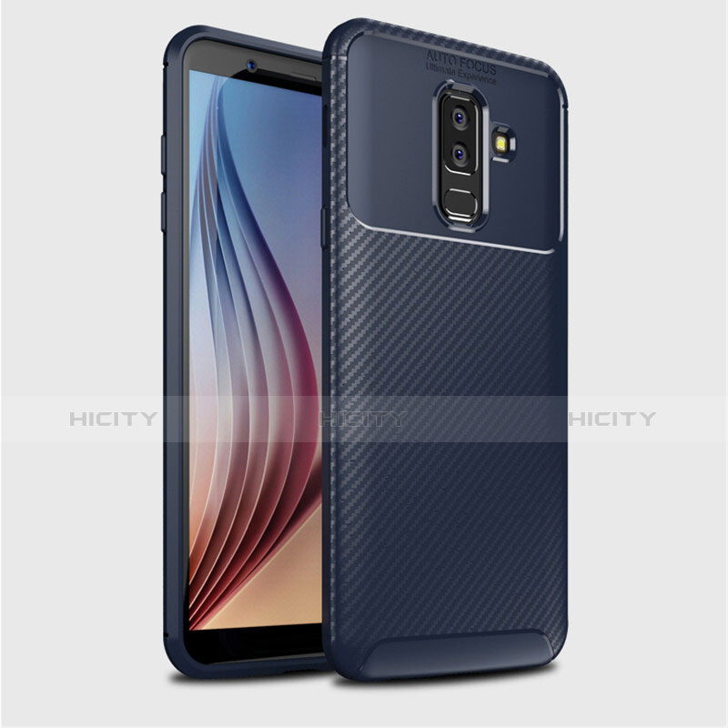 Silikon Hülle Handyhülle Gummi Schutzhülle Tasche Köper für Samsung Galaxy A6 Plus (2018) Blau