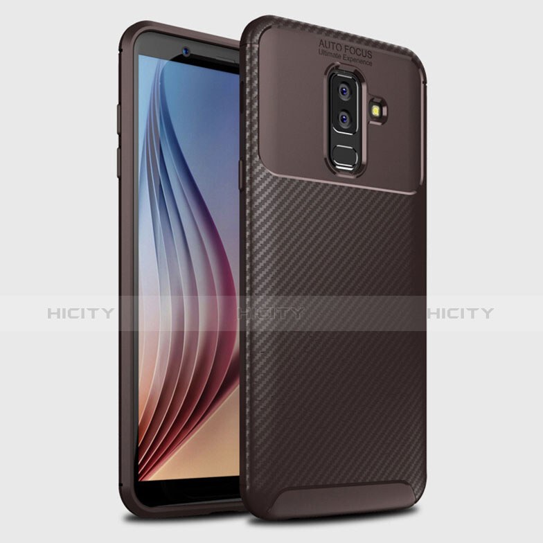 Silikon Hülle Handyhülle Gummi Schutzhülle Tasche Köper für Samsung Galaxy A6 Plus (2018) Braun