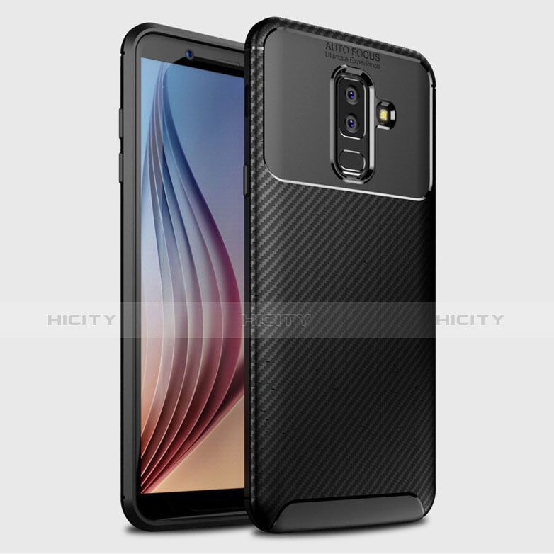 Silikon Hülle Handyhülle Gummi Schutzhülle Tasche Köper für Samsung Galaxy A6 Plus (2018) Schwarz