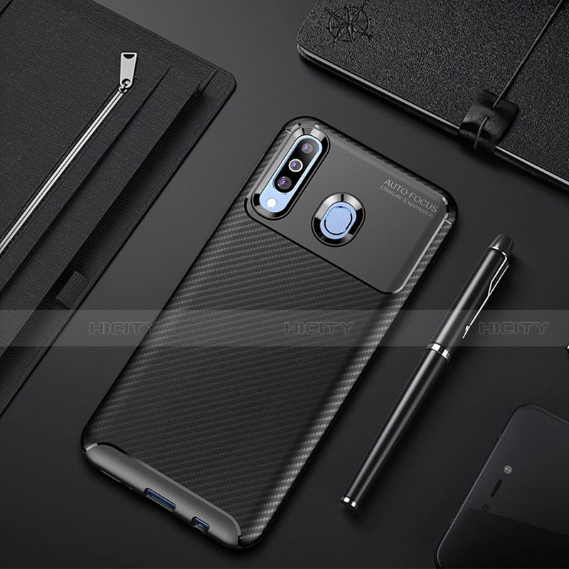 Silikon Hülle Handyhülle Gummi Schutzhülle Tasche Köper für Samsung Galaxy A60 Schwarz