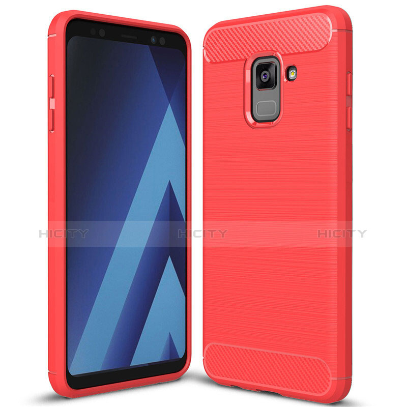 Silikon Hülle Handyhülle Gummi Schutzhülle Tasche Köper für Samsung Galaxy A8+ A8 Plus (2018) A730F Rot Plus